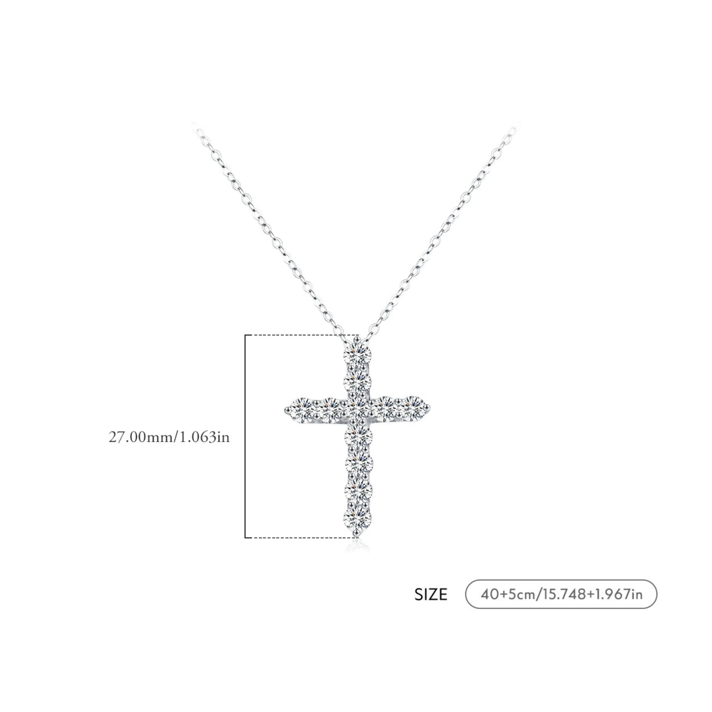 D Color Moissanite Cross Necklace MARCOSELLE