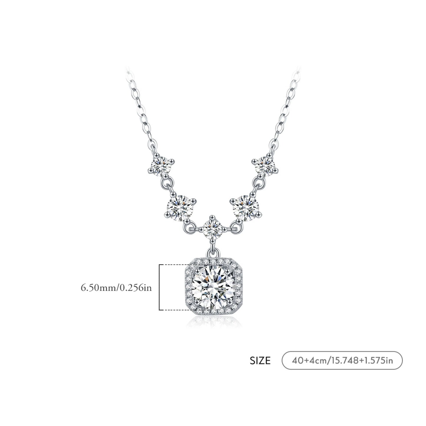 1CT D Color Moissanite Necklace MARCOSELLE