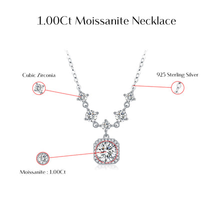 1CT D Color Moissanite Necklace MARCOSELLE