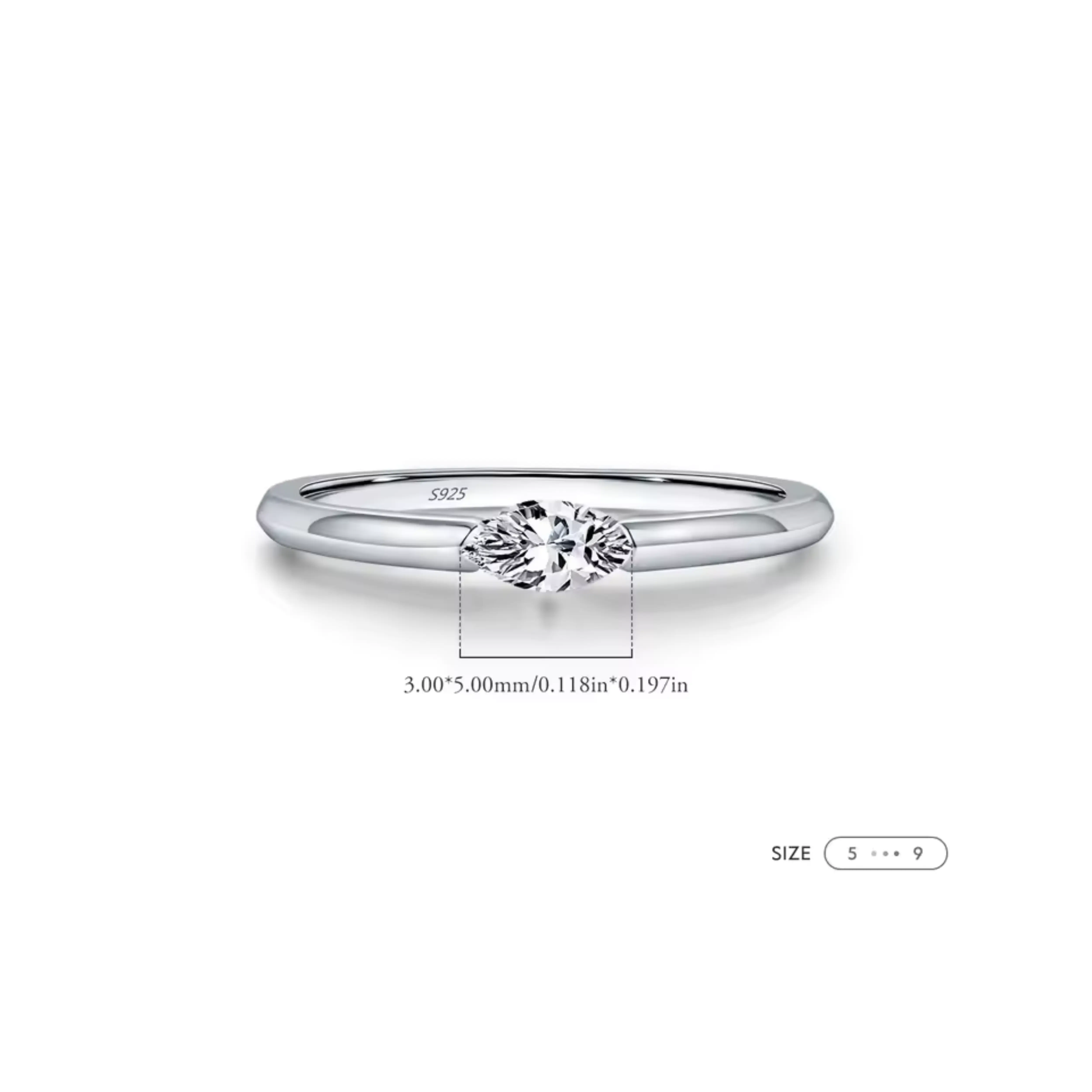 Marquise Cut Cubic Zirconia Ring MARCOSELLE