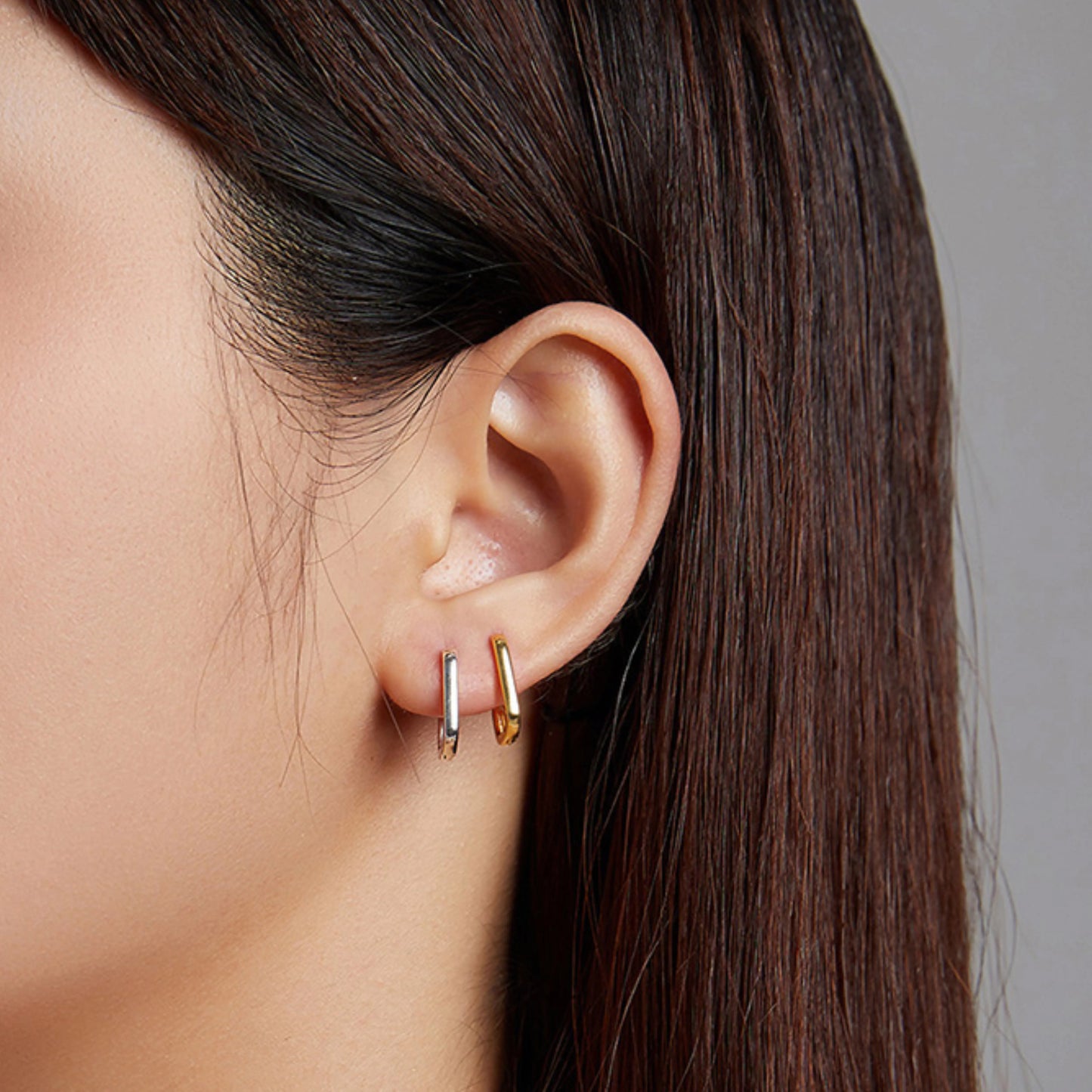 Square Buckle Hoop Earrings - MARCOSELLE