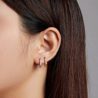 Square Buckle Hoop Earrings - MARCOSELLE