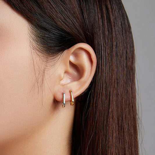 Square Buckle Hoop Earrings - MARCOSELLE