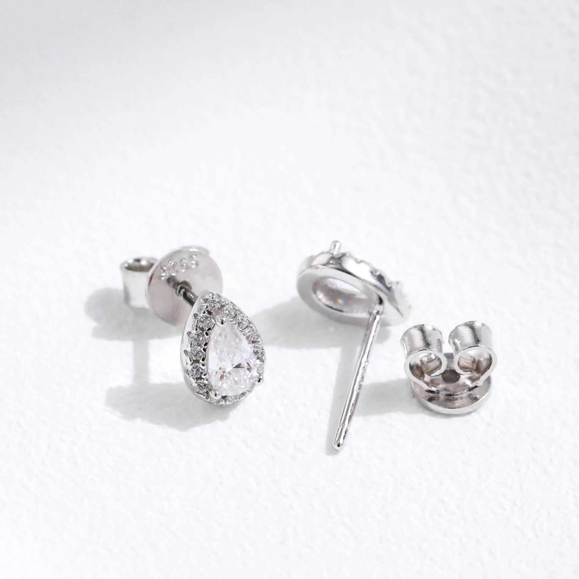 Pear Cut Moissanite Stud Earrings - MARCOSELLE