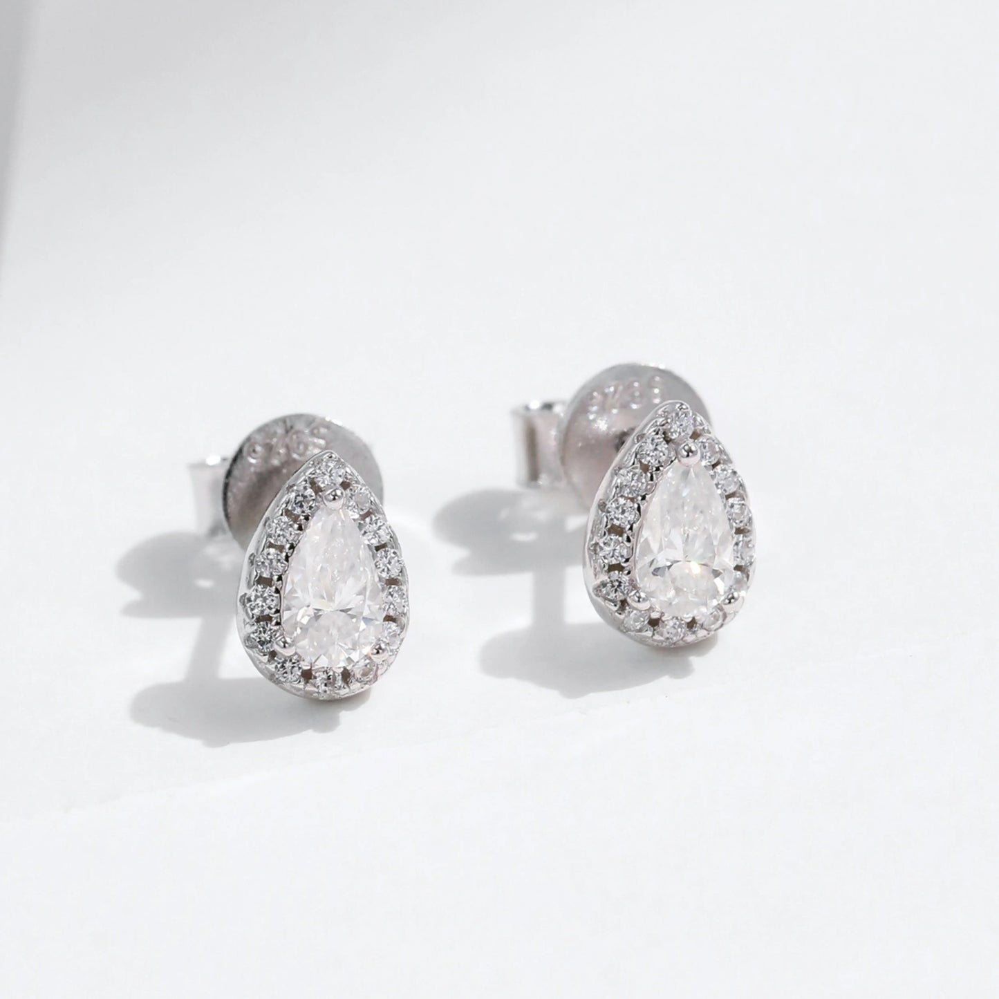 Pear Cut Moissanite Stud Earrings - MARCOSELLE