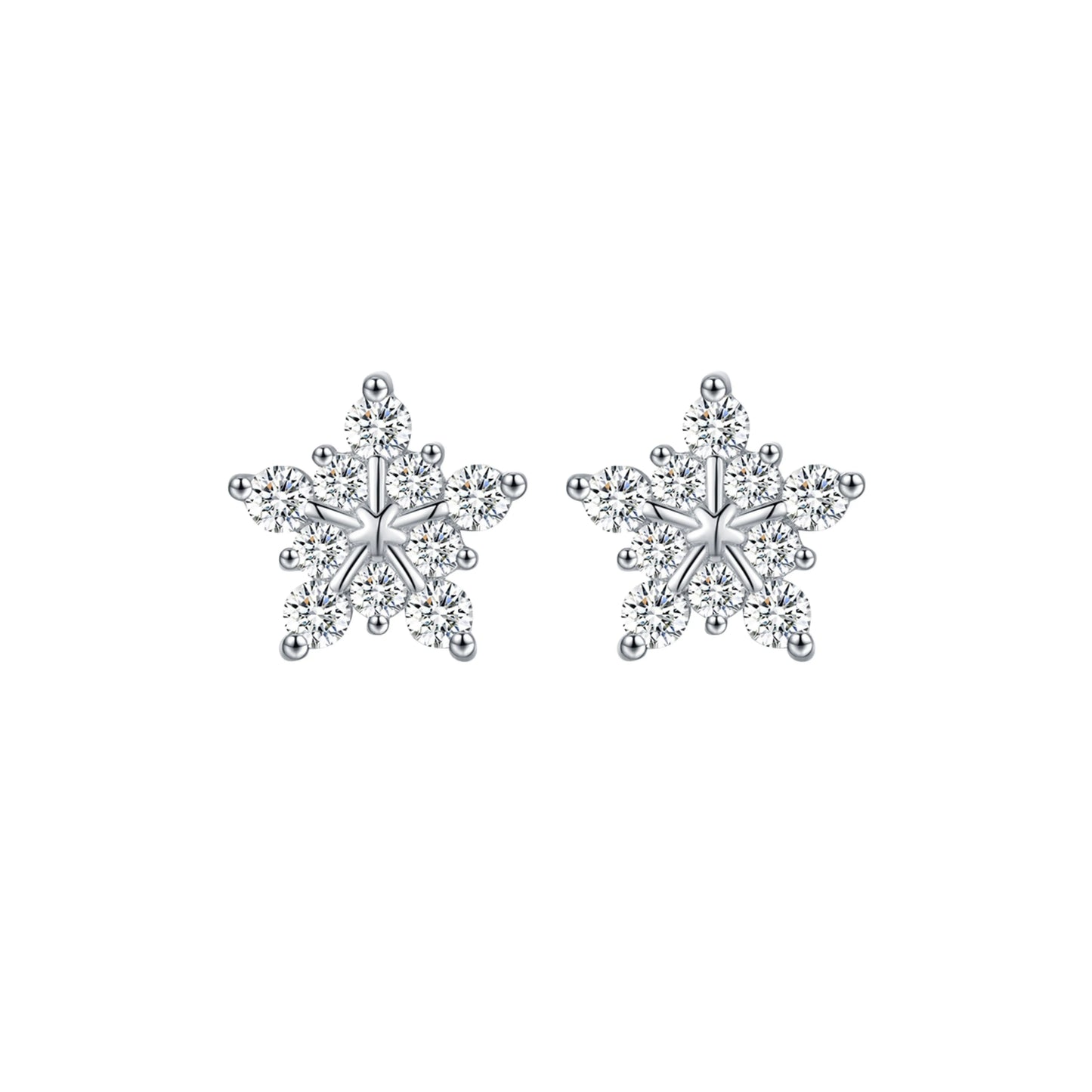 Snowflake Moissanite Stud Earrings - MARCOSELLE