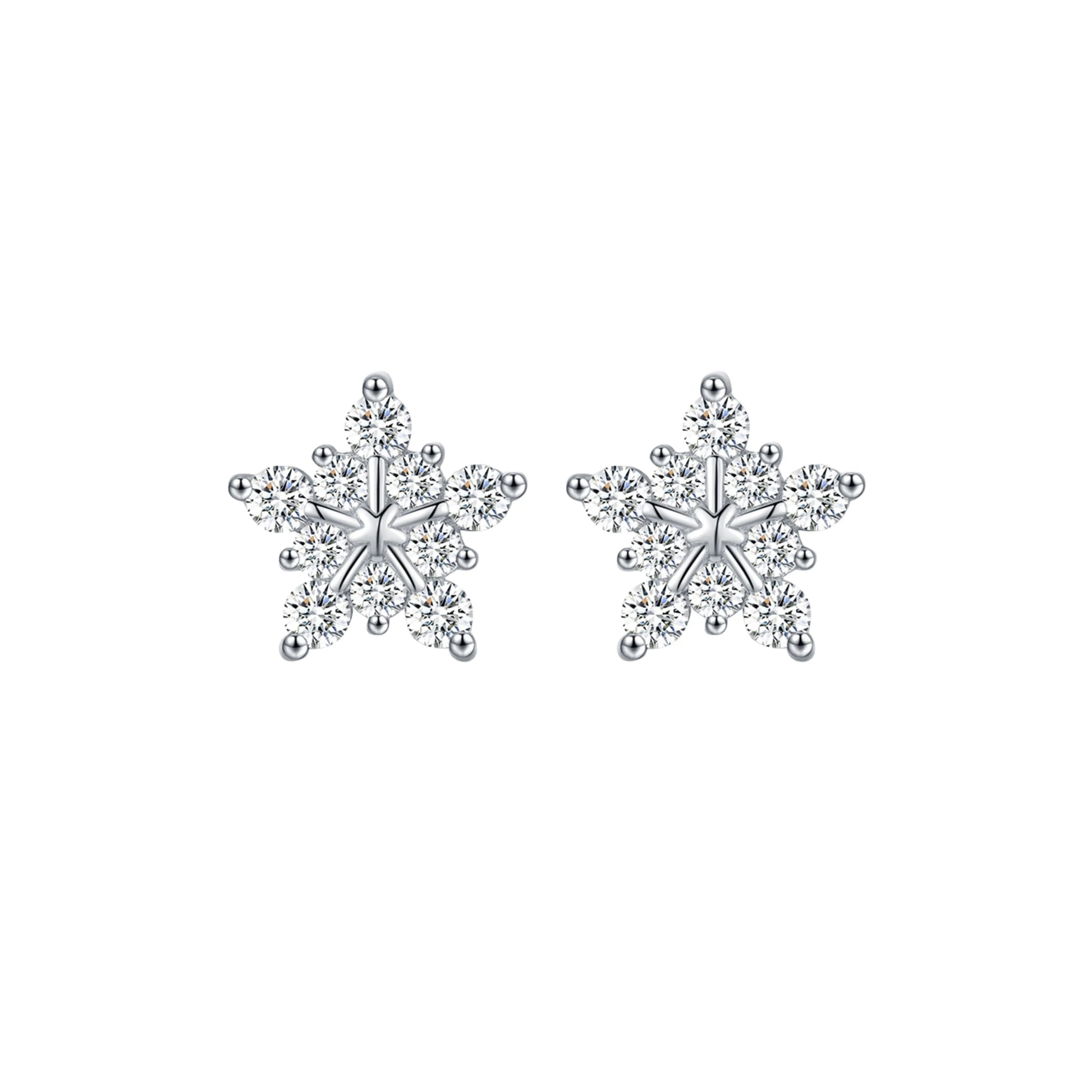 Snowflake Moissanite Stud Earrings - MARCOSELLE