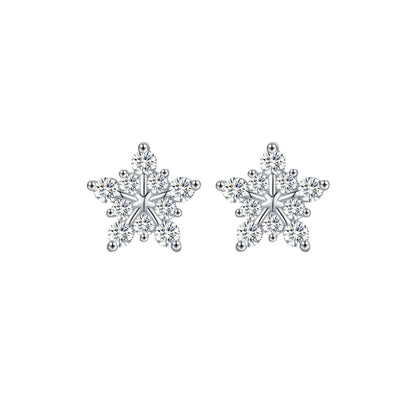 Snowflake Moissanite Stud Earrings - MARCOSELLE