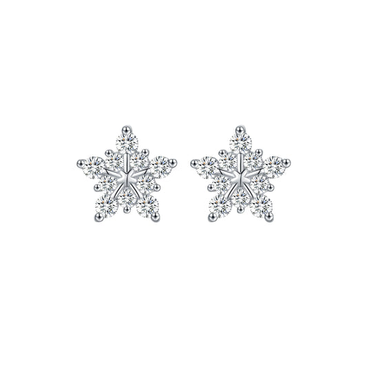 Snowflake Moissanite Stud Earrings - MARCOSELLE