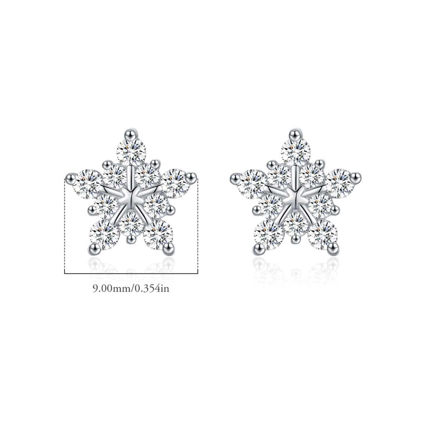 Snowflake Moissanite Stud Earrings - MARCOSELLE