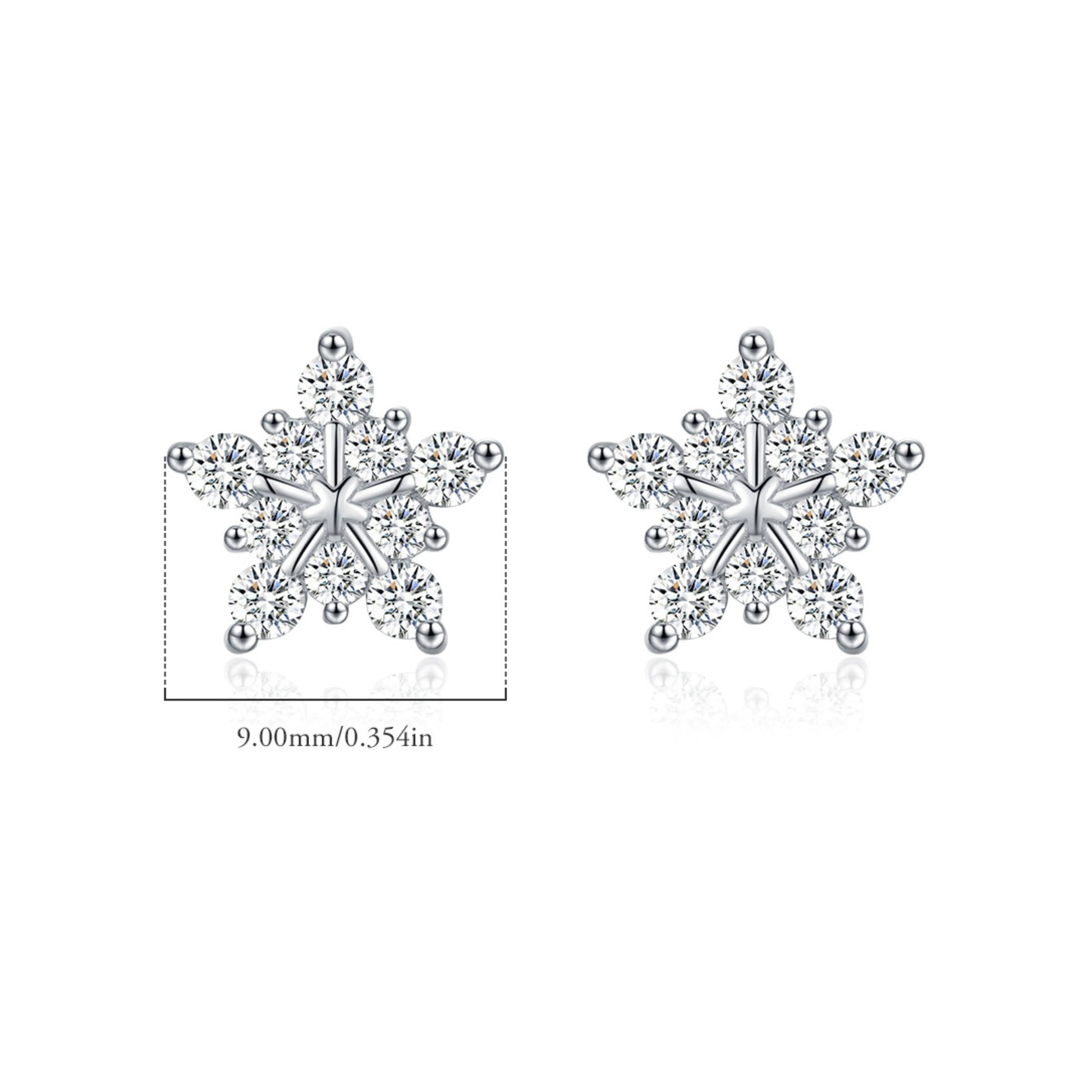 Snowflake Moissanite Stud Earrings - MARCOSELLE