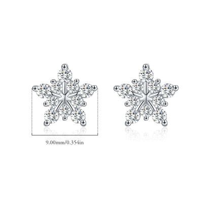 Snowflake Moissanite Stud Earrings - MARCOSELLE