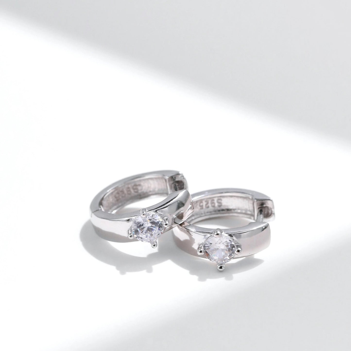 Round Moissanite Hoop Earrings - MARCOSELLE