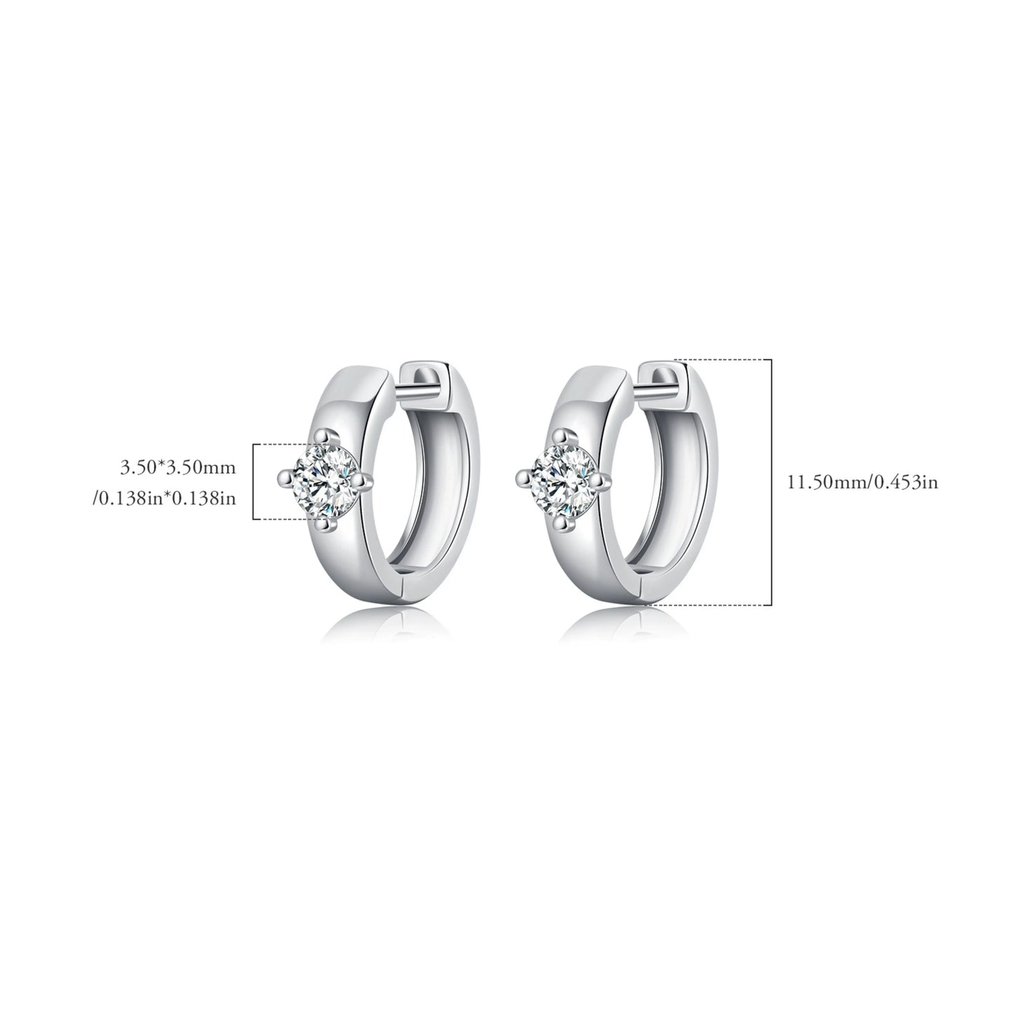 Round Moissanite Hoop Earrings - MARCOSELLE