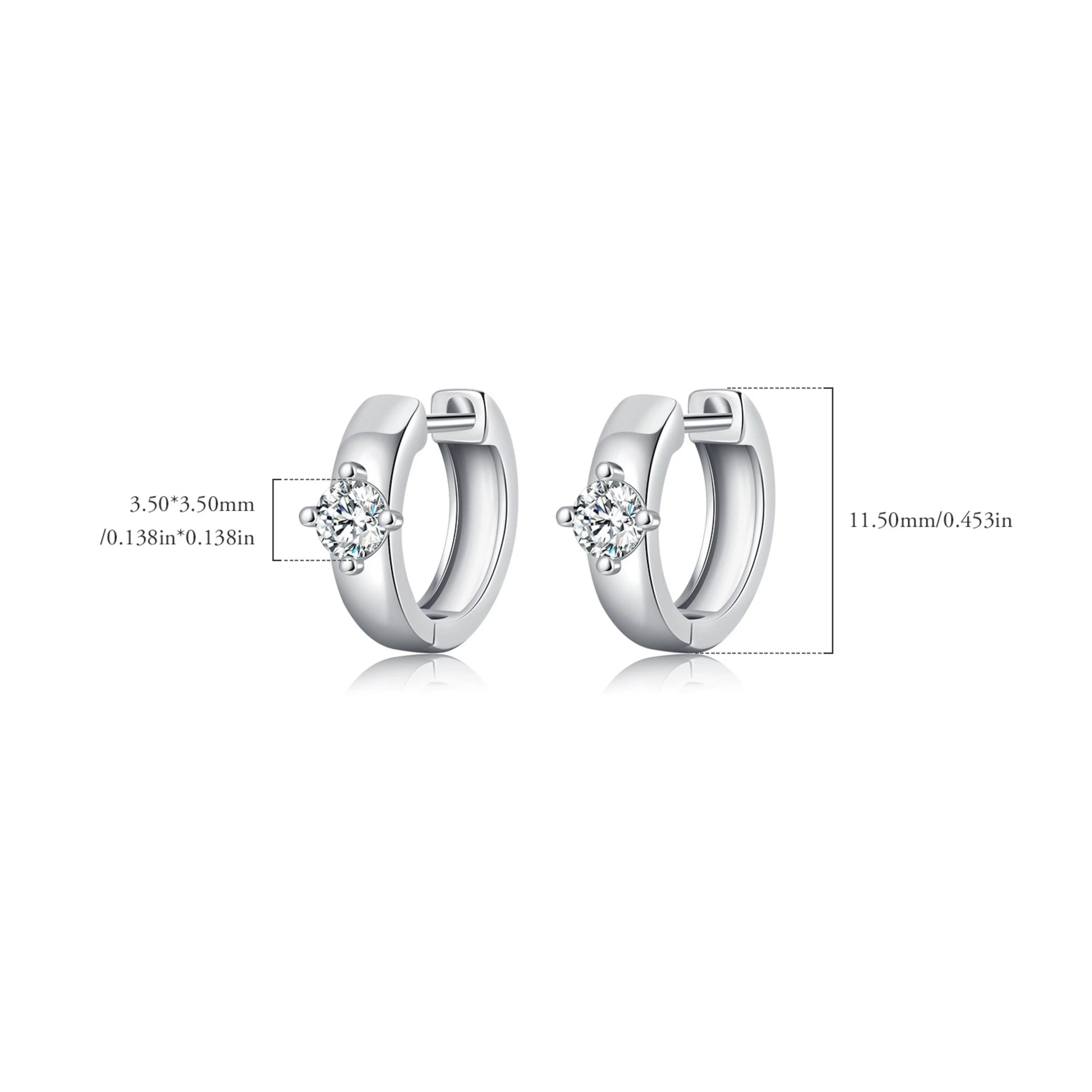 Round Moissanite Hoop Earrings - MARCOSELLE