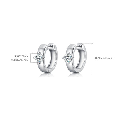 Round Moissanite Hoop Earrings - MARCOSELLE