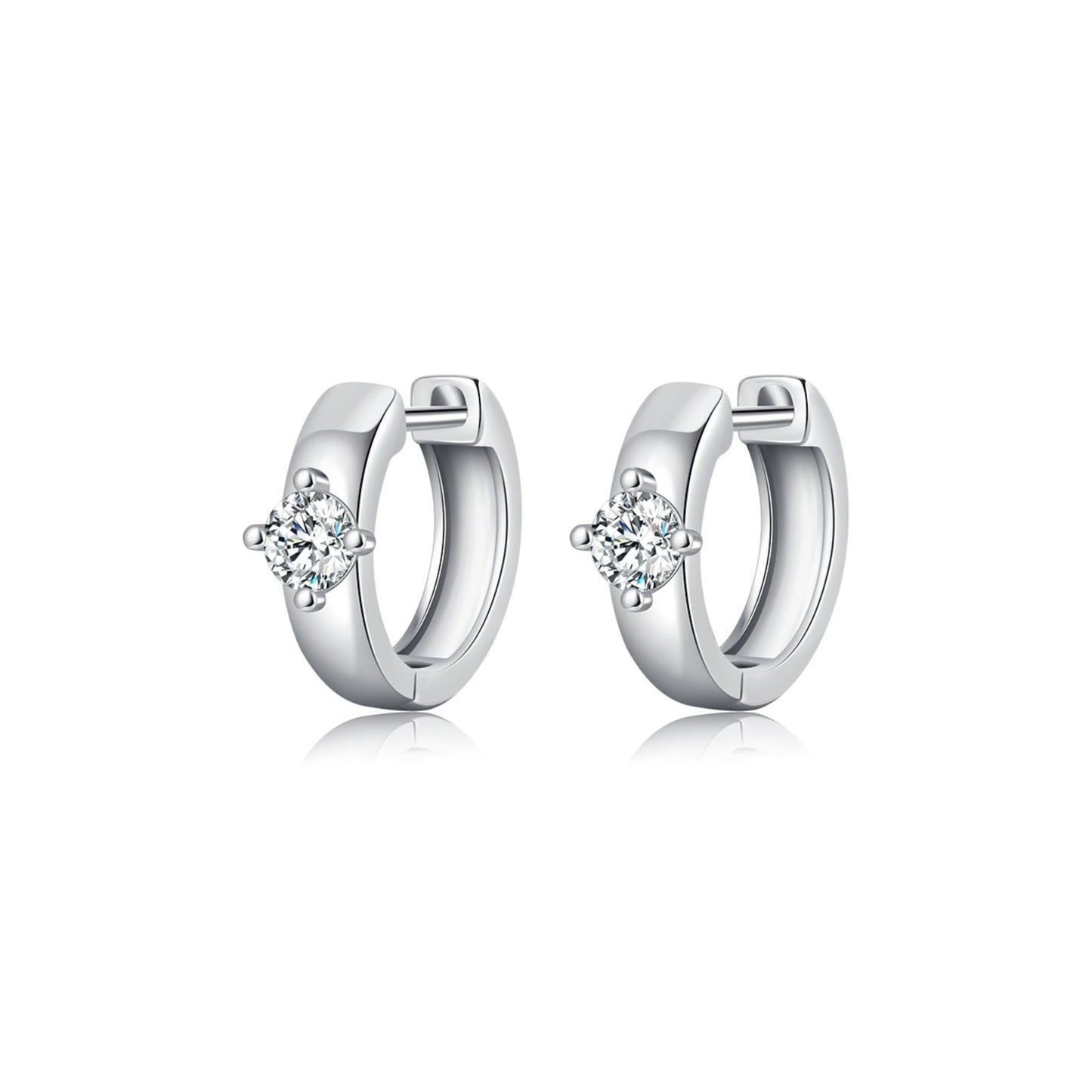 Round Moissanite Hoop Earrings - MARCOSELLE