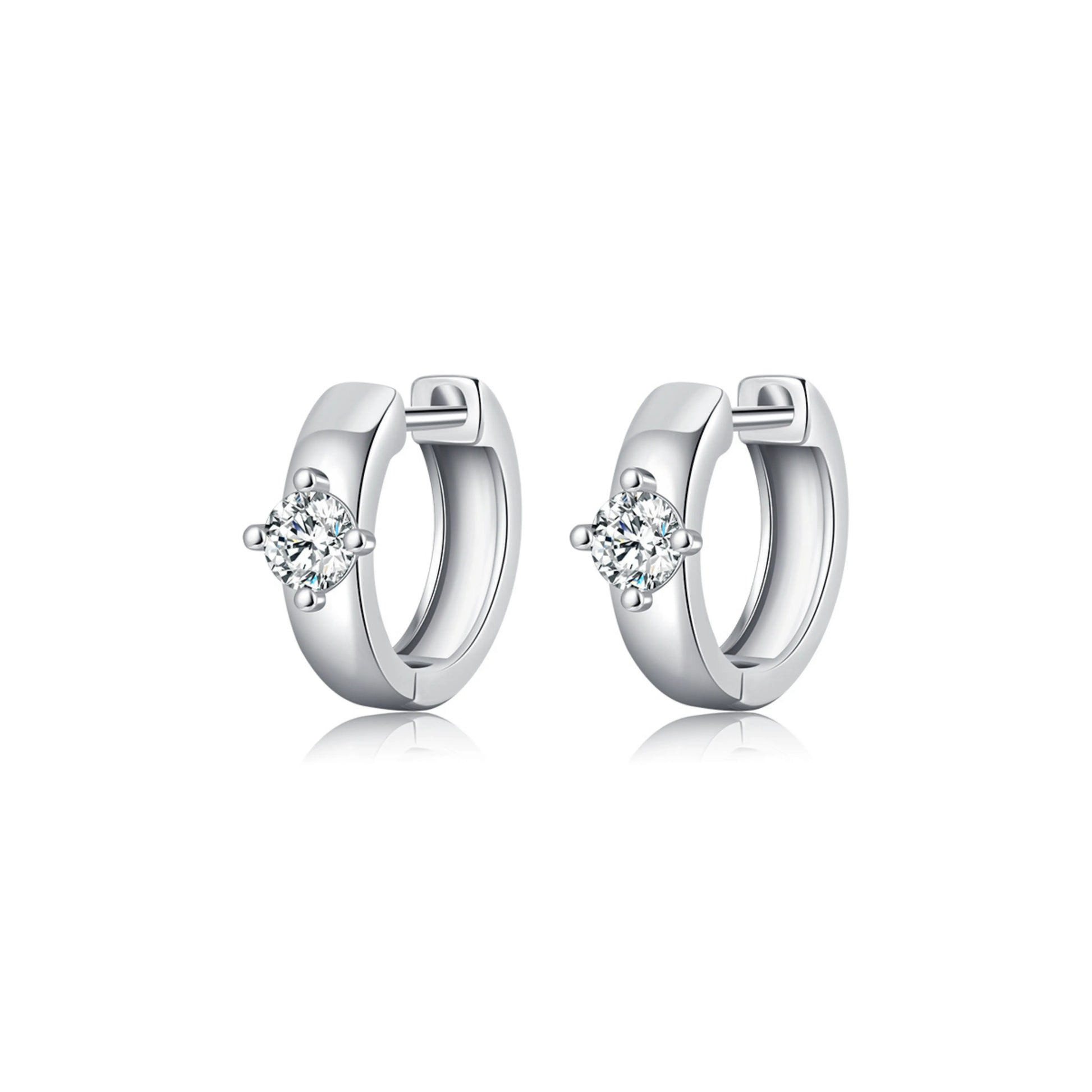 Round Moissanite Hoop Earrings - MARCOSELLE