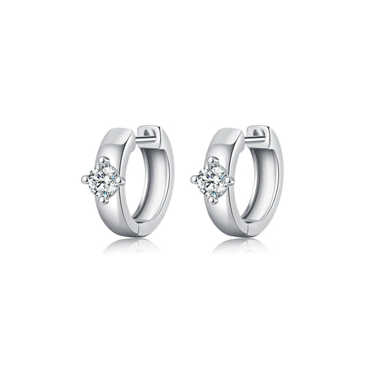 Round Moissanite Hoop Earrings - MARCOSELLE