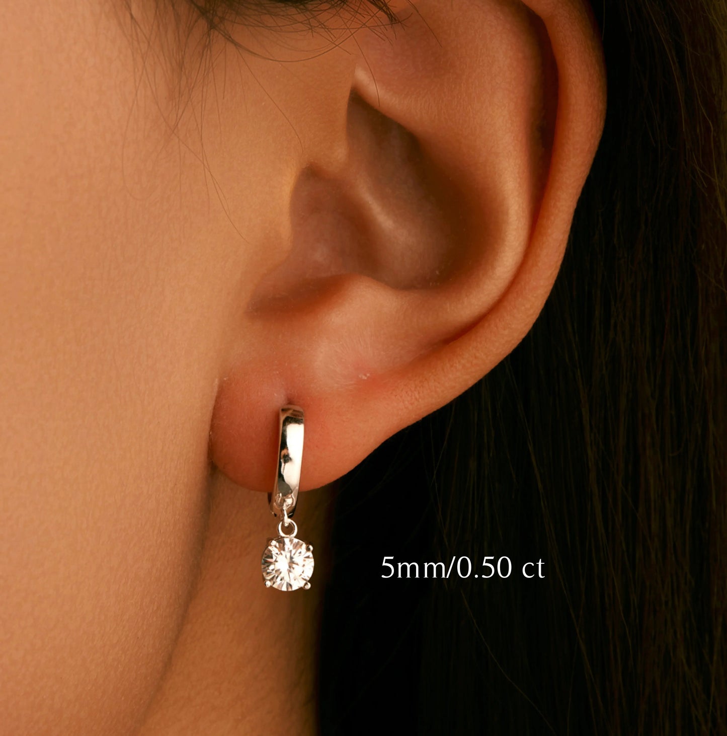 1.0CT D Color Moissanite Hoop Earrings - MARCOSELLE