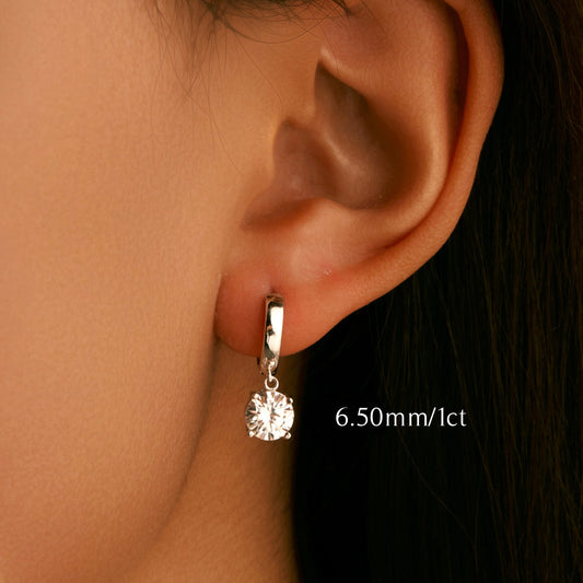 1.0CT D Color Moissanite Hoop Earrings - MARCOSELLE
