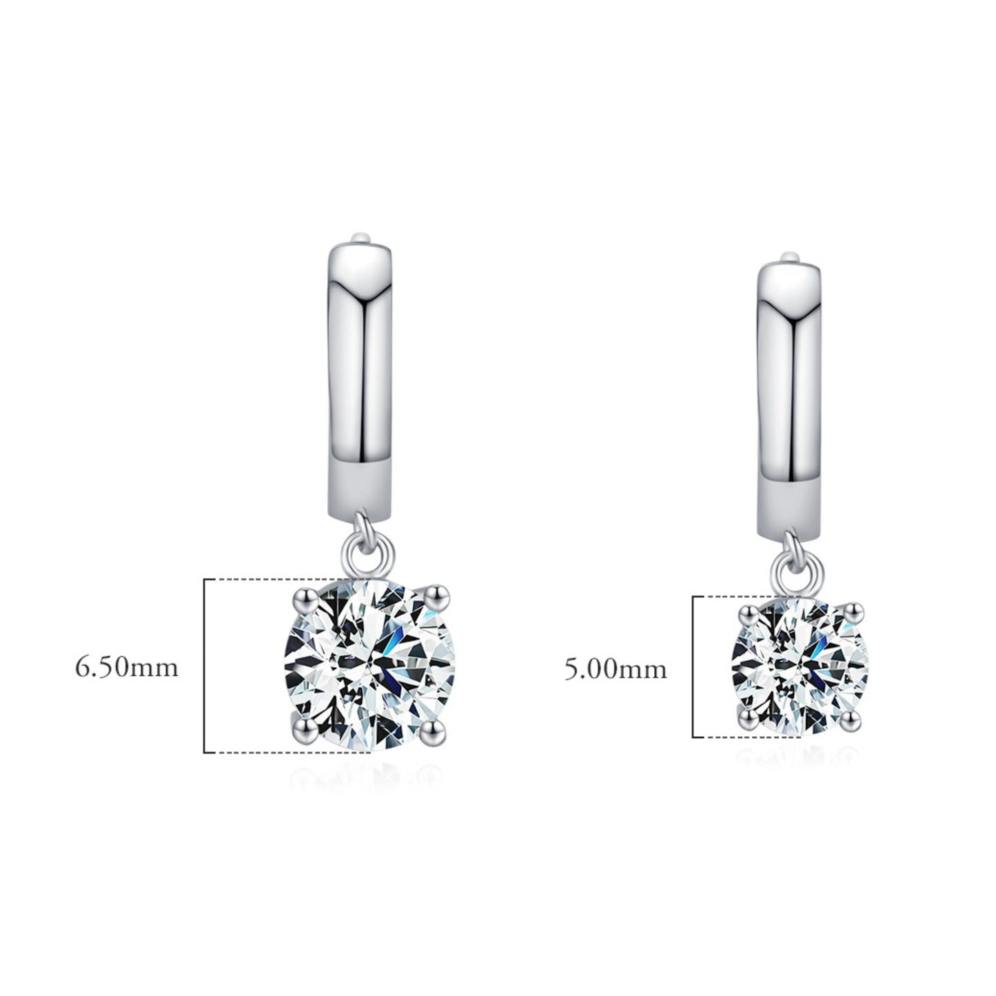 1.0CT D Color Moissanite Hoop Earrings - MARCOSELLE