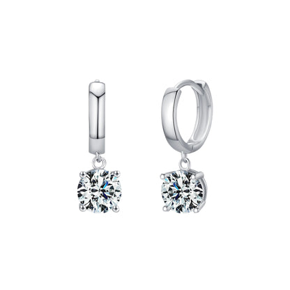 1.0CT D Color Moissanite Hoop Earrings - MARCOSELLE