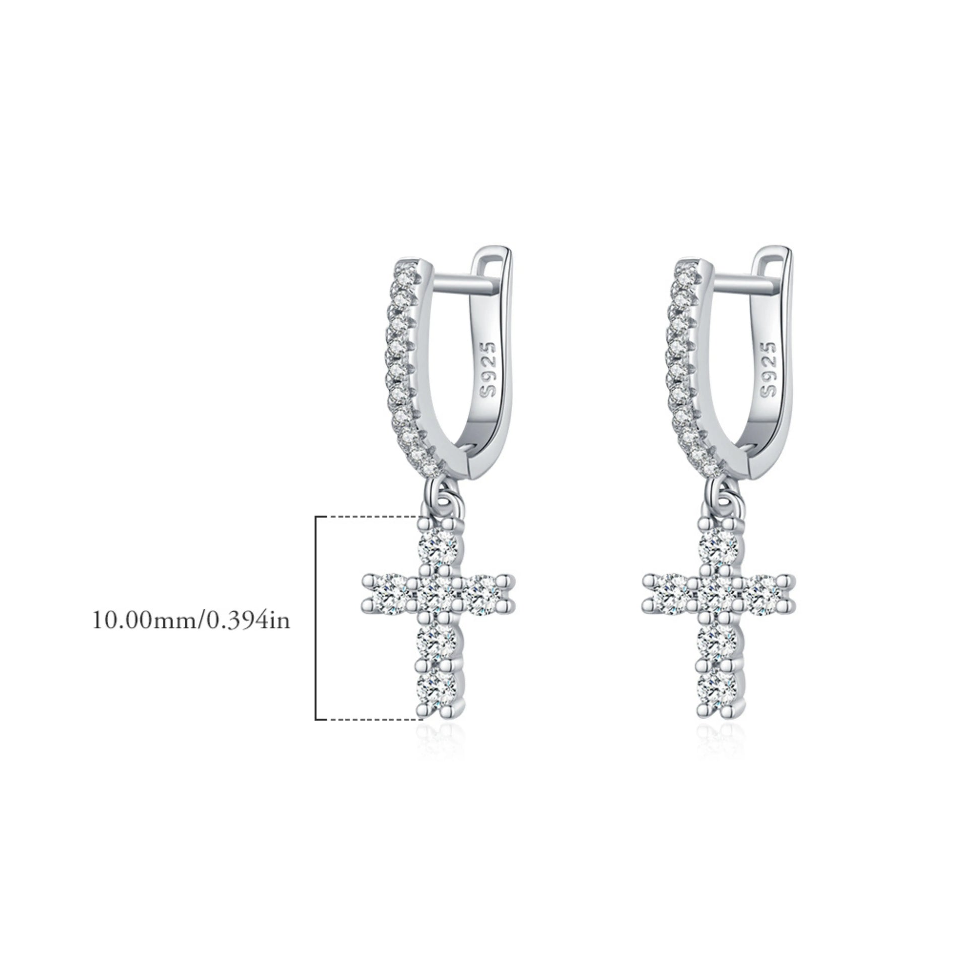 Cross Dangle Hoop Earrings - MARCOSELLE