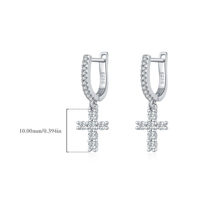 Cross Dangle Hoop Earrings - MARCOSELLE