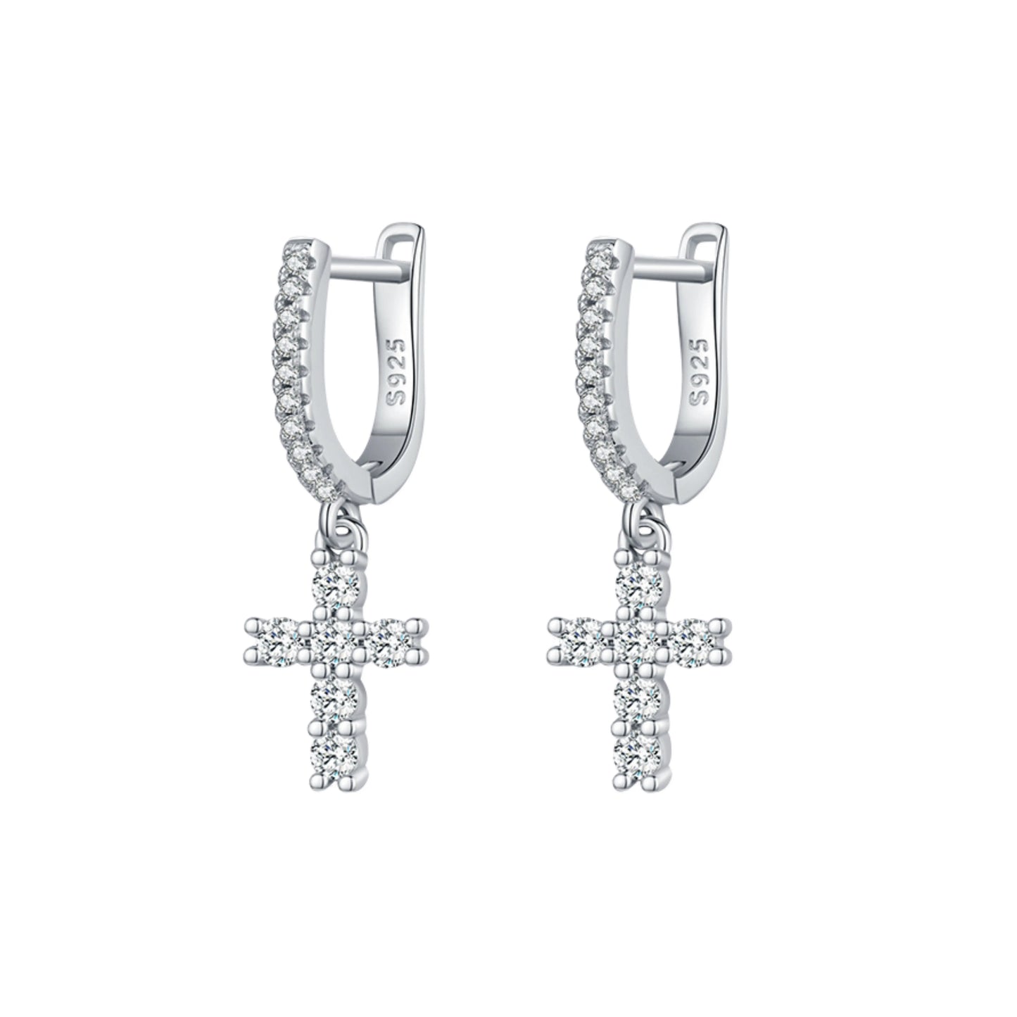 Cross Dangle Hoop Earrings - MARCOSELLE