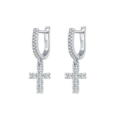Cross Dangle Hoop Earrings - MARCOSELLE