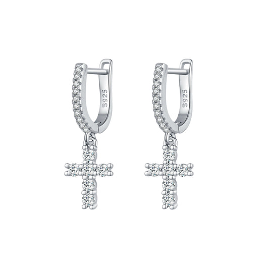 Cross Dangle Hoop Earrings - MARCOSELLE