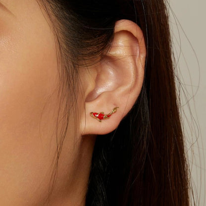 Koi Fish Red Carp Stud Earrings - MARCOSELLE
