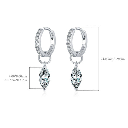 Rhombic Moissanite Hoop Earrings - MARCOSELLE