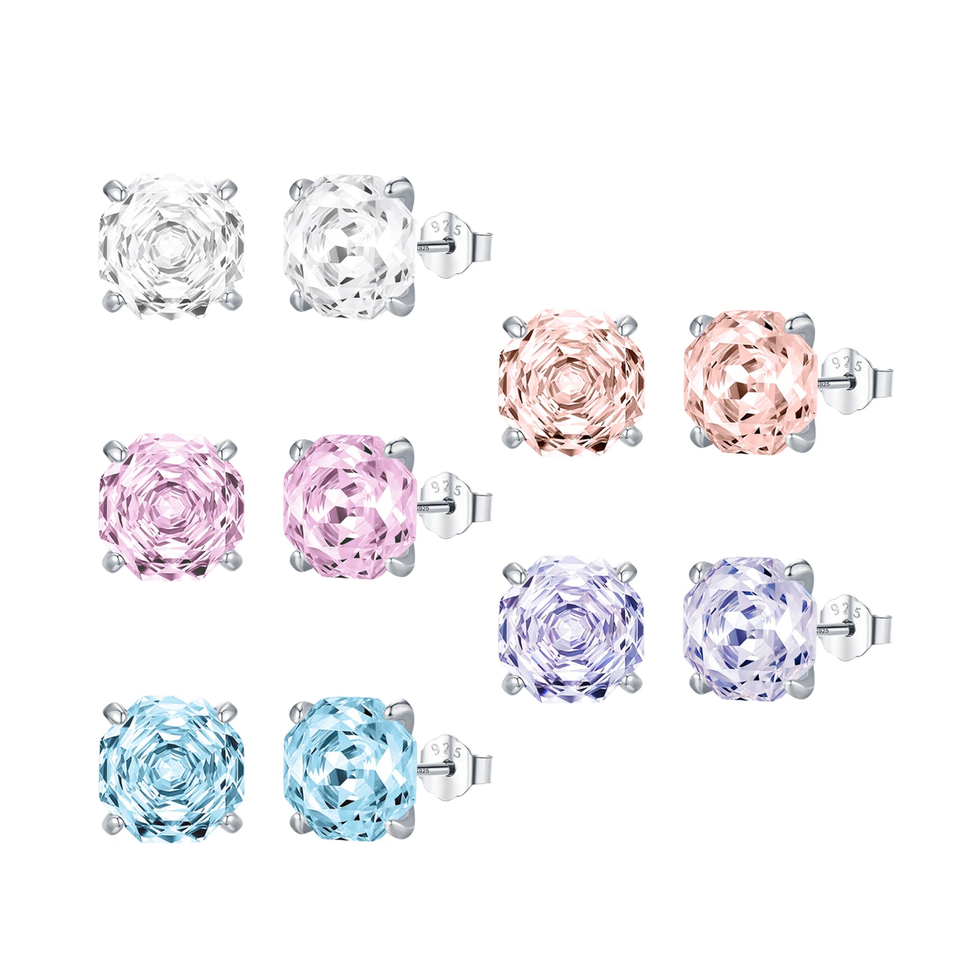 Multi-Color Zirconia Stud Earrings - MARCOSELLE